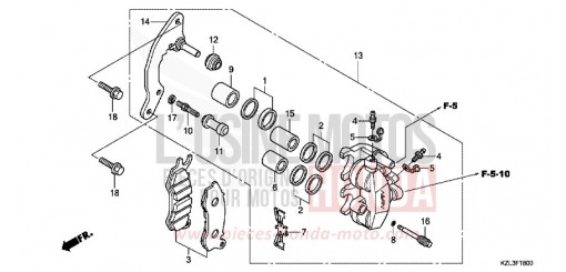 FRONT BRAKE CALIPER NSC110MPDC de 2012
